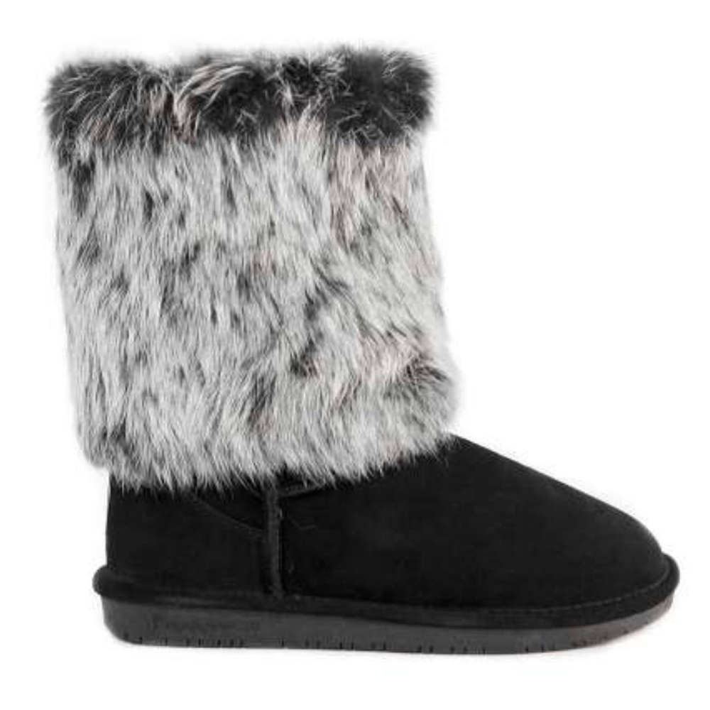 Bearpaw Keely Suede Round Toe Boot NWT Black Size 7